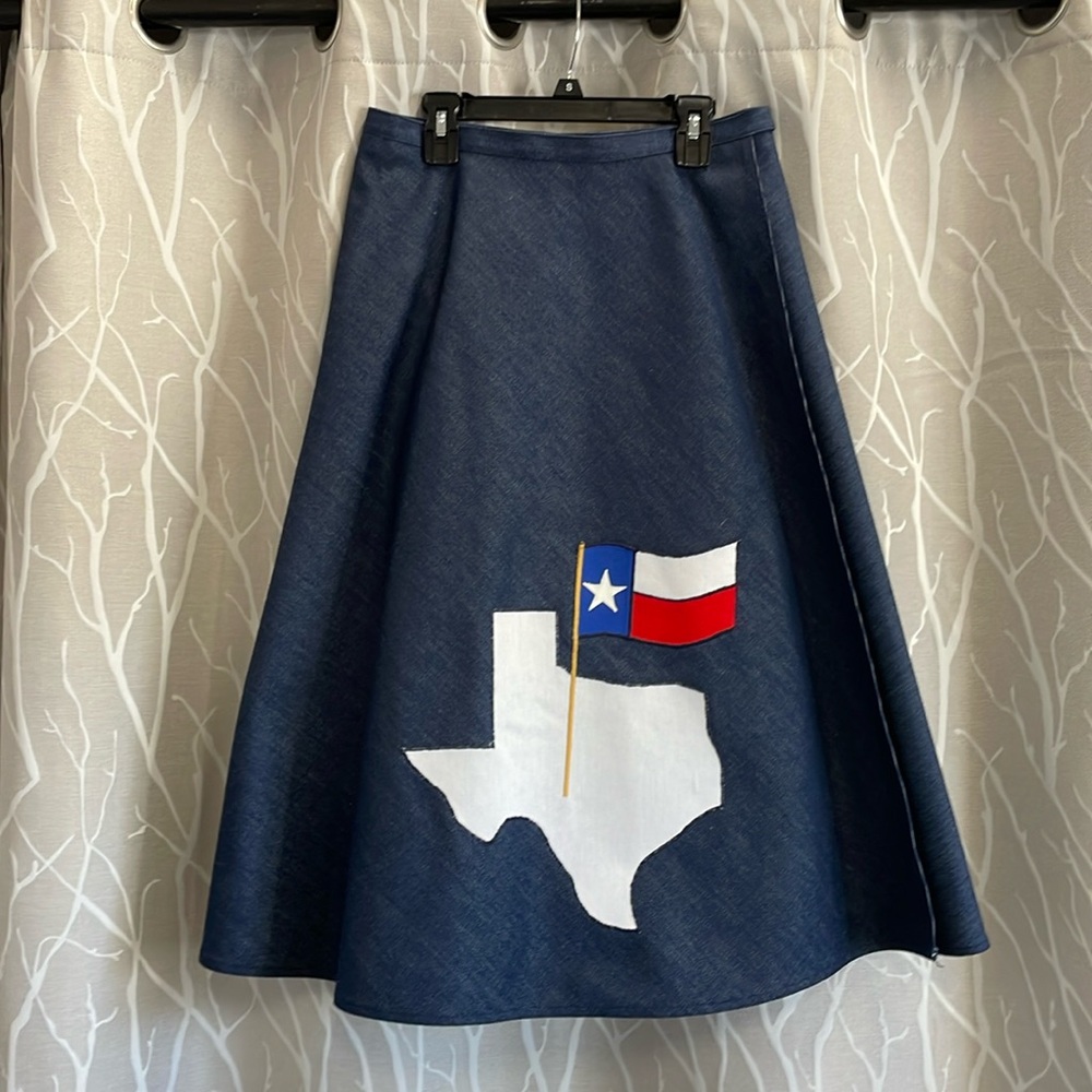 Rene Original custom made denim TEXAS wrap around skirt new